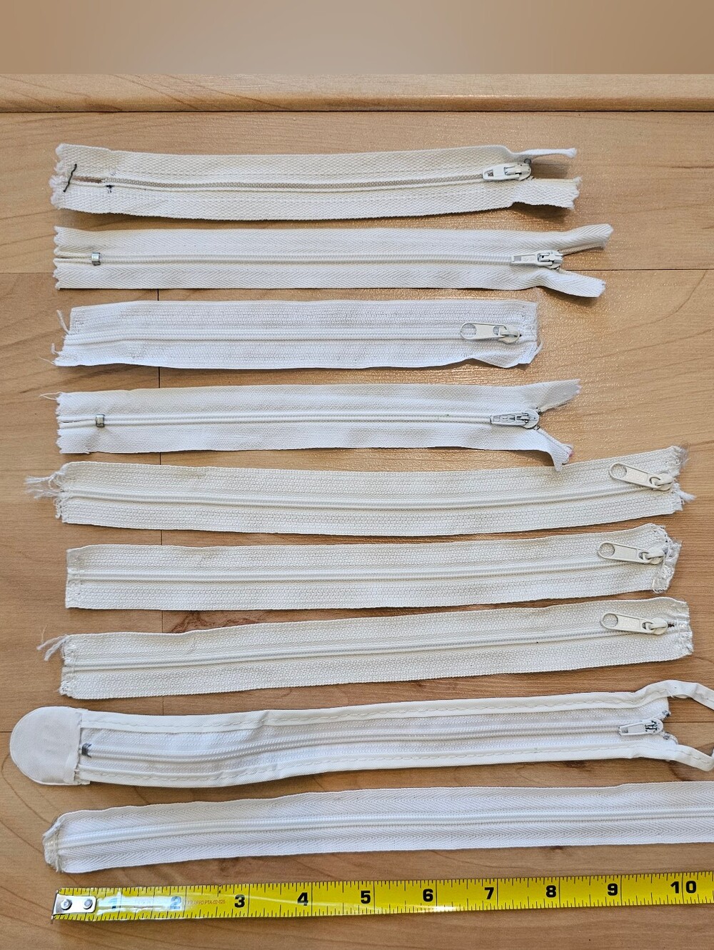 Zippers Reclaimed Salvage Sewing Craft Lot of 9